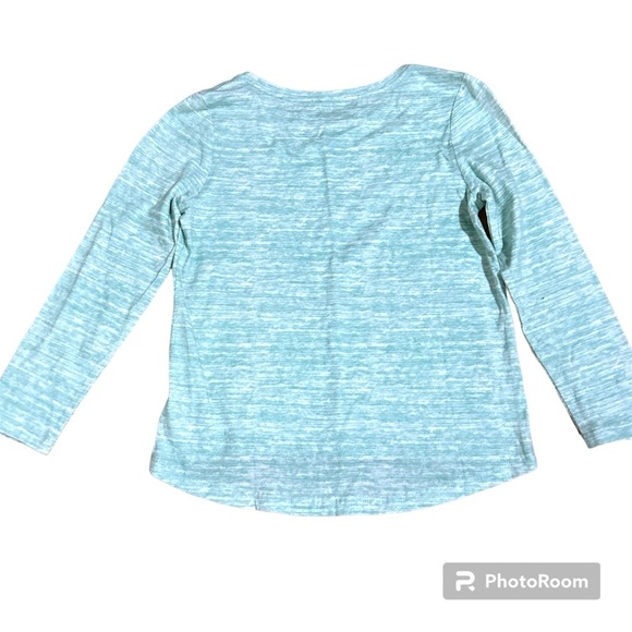 Old Navy Girls Long Sleeve Shirt - Light Blue Heathered High-Low Tee 6-7 - Picture 2 of 2